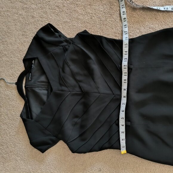 Karen Millen Designer Quiet Luxury Preppy Pleated Geometric Business Dress 10 - Picture 7 of 11